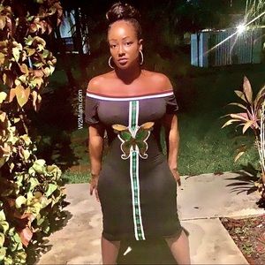 Butterfly off-shoulder Dress | W2miamiboutique🦋
